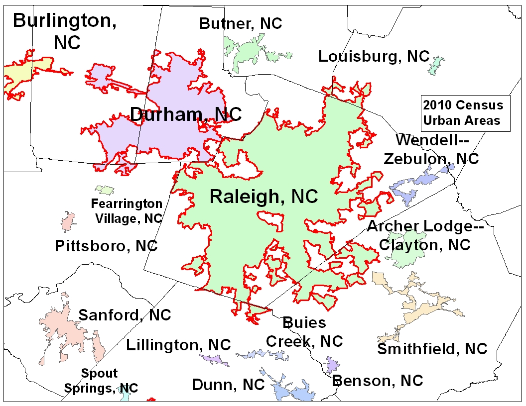 Urbanized Areas released (Charlotte design, metropolitan area, island